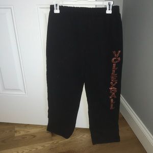 Black volleyball sweats.
